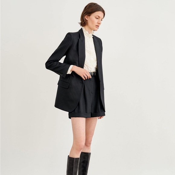 Nili Lotan Diane Black Pinstripe Blazer - Picture 4 of 12